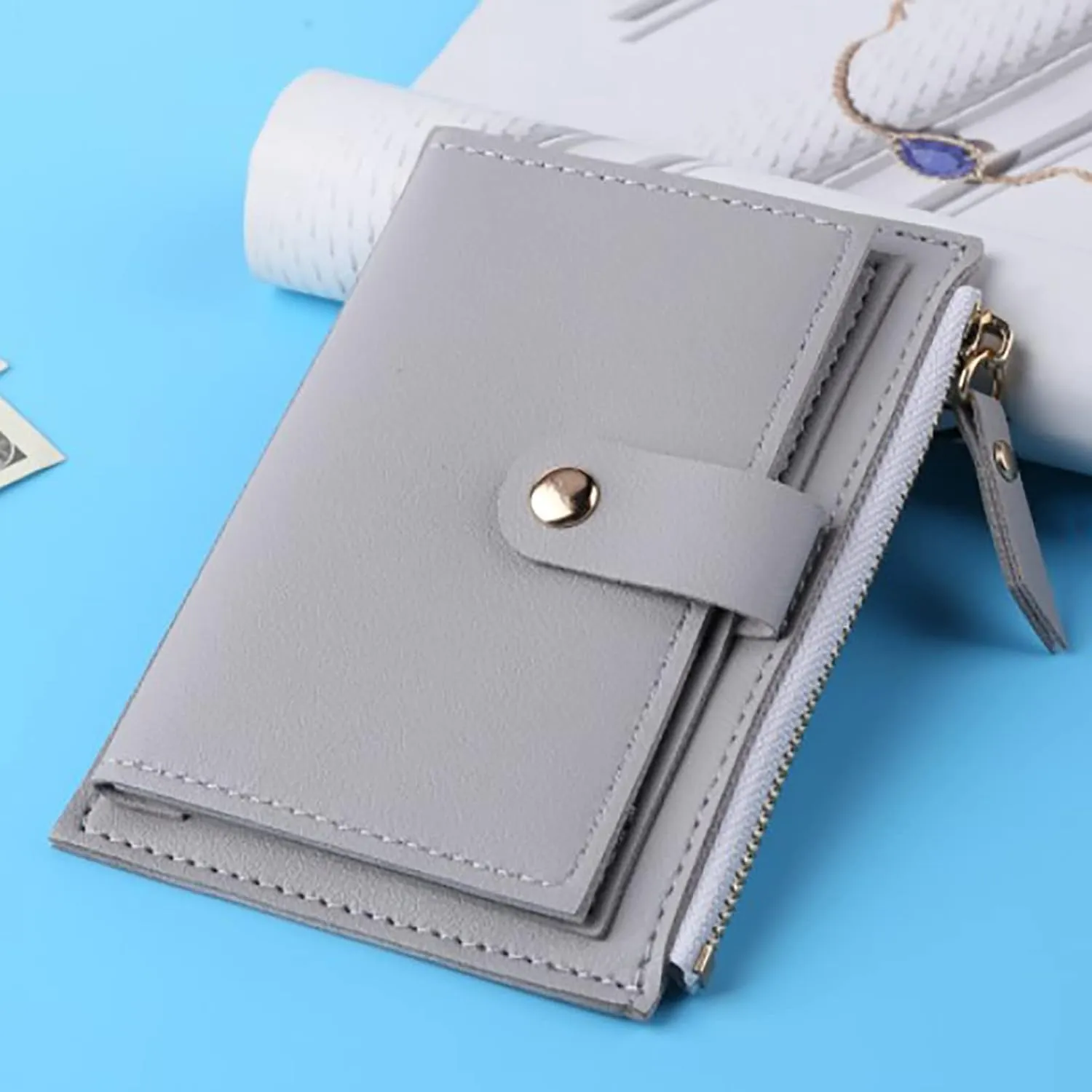 Tote Bag For Women Ladies Zip Purse Card Slot Wallet Leather Mini Small Card Purses Wallets For Shopping Travel Essential E