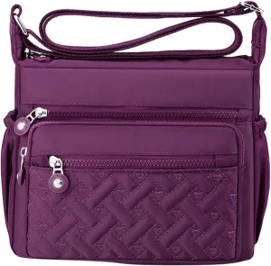 Tote Bag For Women Pocket Casual Zipper Crossbody Handbags Shoulder Messenger Bag For Travel Hiking Daily Essential F