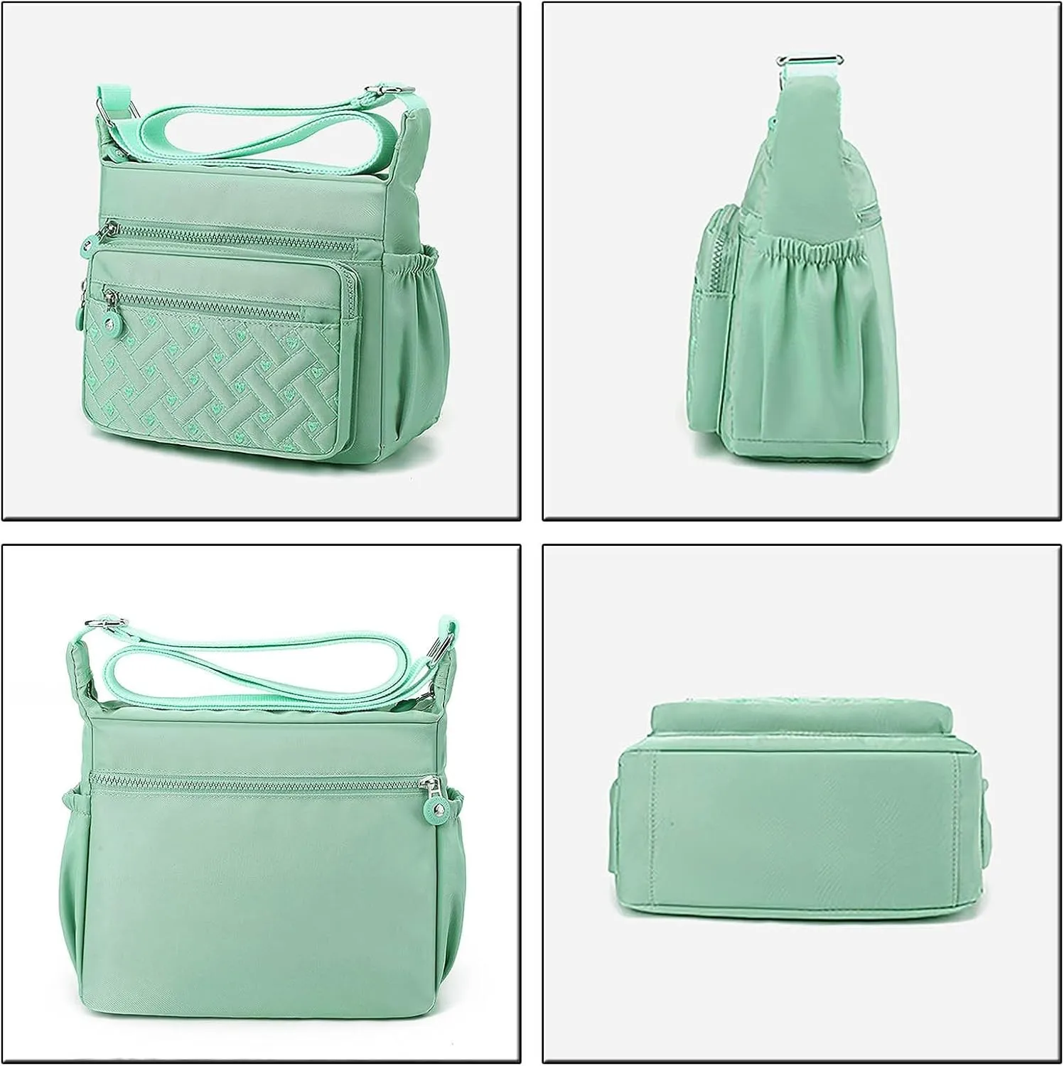 Tote Bag For Women Pocket Casual Zipper Crossbody Handbags Shoulder Messenger Bag For Travel Hiking Daily Essential F