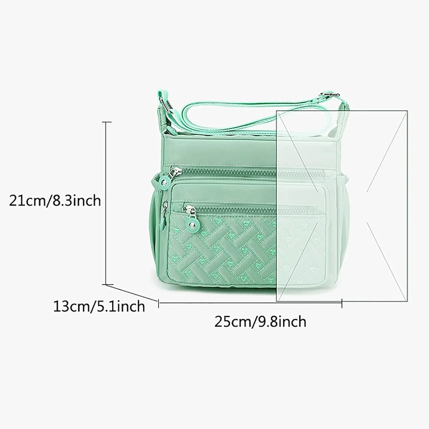 Tote Bag For Women Pocket Casual Zipper Crossbody Handbags Shoulder Messenger Bag For Travel Hiking Daily Essential F