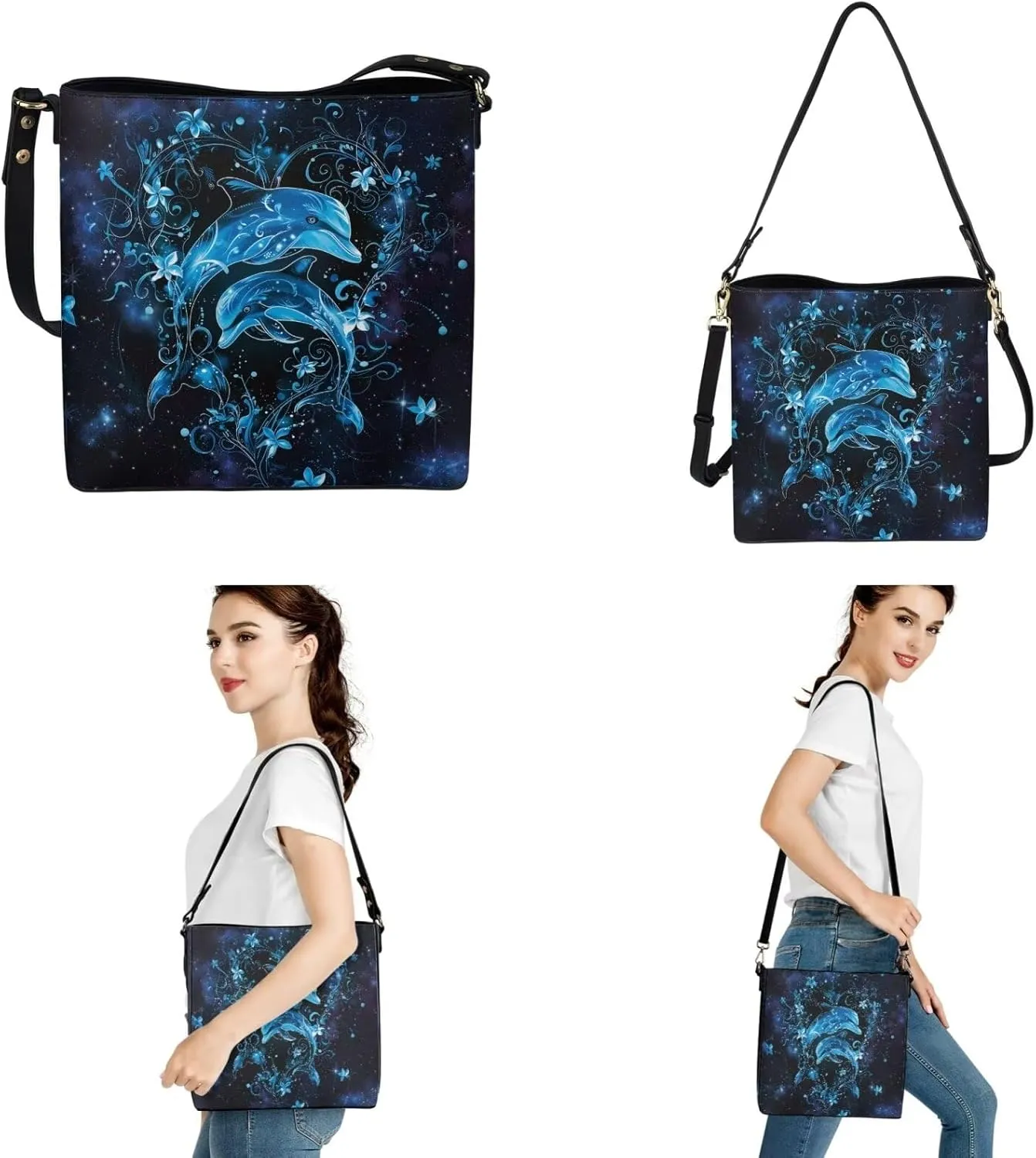 Tote Bags Set 3 Piece Saddle Bags Satchel Bags for Women Wallet Women Wristlet Key Holder