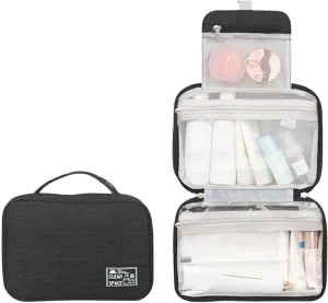 Travel Makeup Bag 10x6.6 Inch Water Resistant Extra Large Makeup Bag Cosmetic Pouch with Handle Toiletry Bag Shampoo,toiletries Full-Size Container Accessories Case for Women Girlfriend Gifts