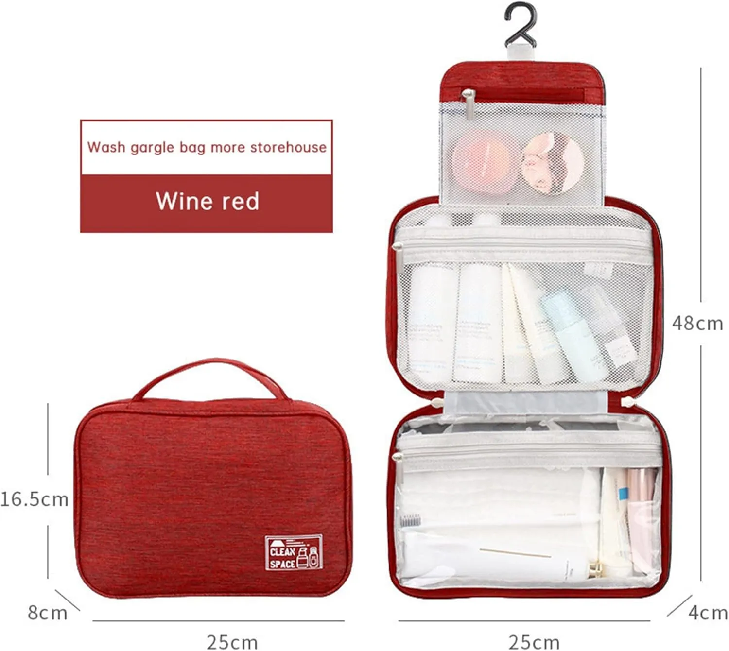 Travel Makeup Bag 10x6.6 Inch Water Resistant Extra Large Makeup Bag Cosmetic Pouch with Handle Toiletry Bag Shampoo,toiletries Full-Size Container Accessories Case for Women Girlfriend Gifts