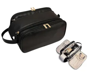 Travel Toiletry Bag for Women Travel Cosmetic Bag Waterproof Makeup Bag Coquette Accessories (black)