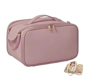 Travel Toiletry Bag for Women Travel Cosmetic Bag Waterproof Makeup Bag Coquette Accessories (pink)