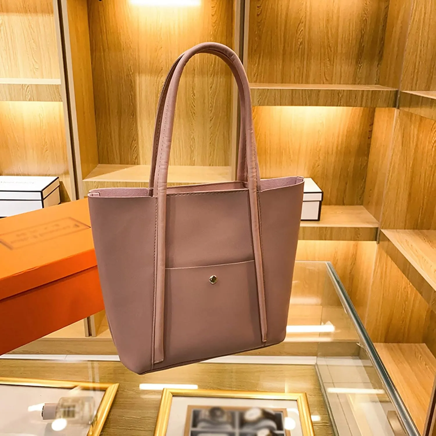 Trendy Ladies Shoulder Bag Fashion Women Artificial Leather Solid Color Zipper Phone Bag Shoulder Hand