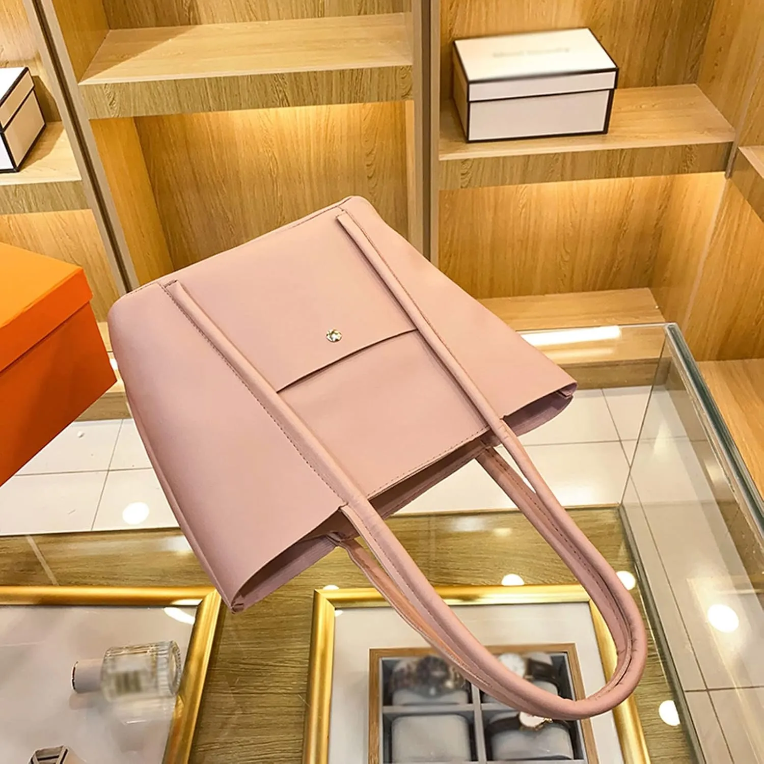 Trendy Ladies Shoulder Bag Fashion Women Artificial Leather Solid Color Zipper Phone Bag Shoulder Hand