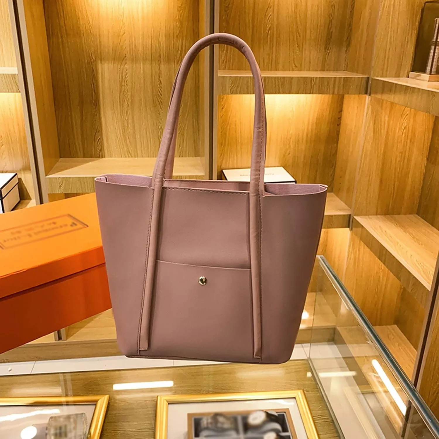 Trendy Ladies Shoulder Bag Fashion Women Artificial Leather Solid Color Zipper Phone Bag Shoulder Hand