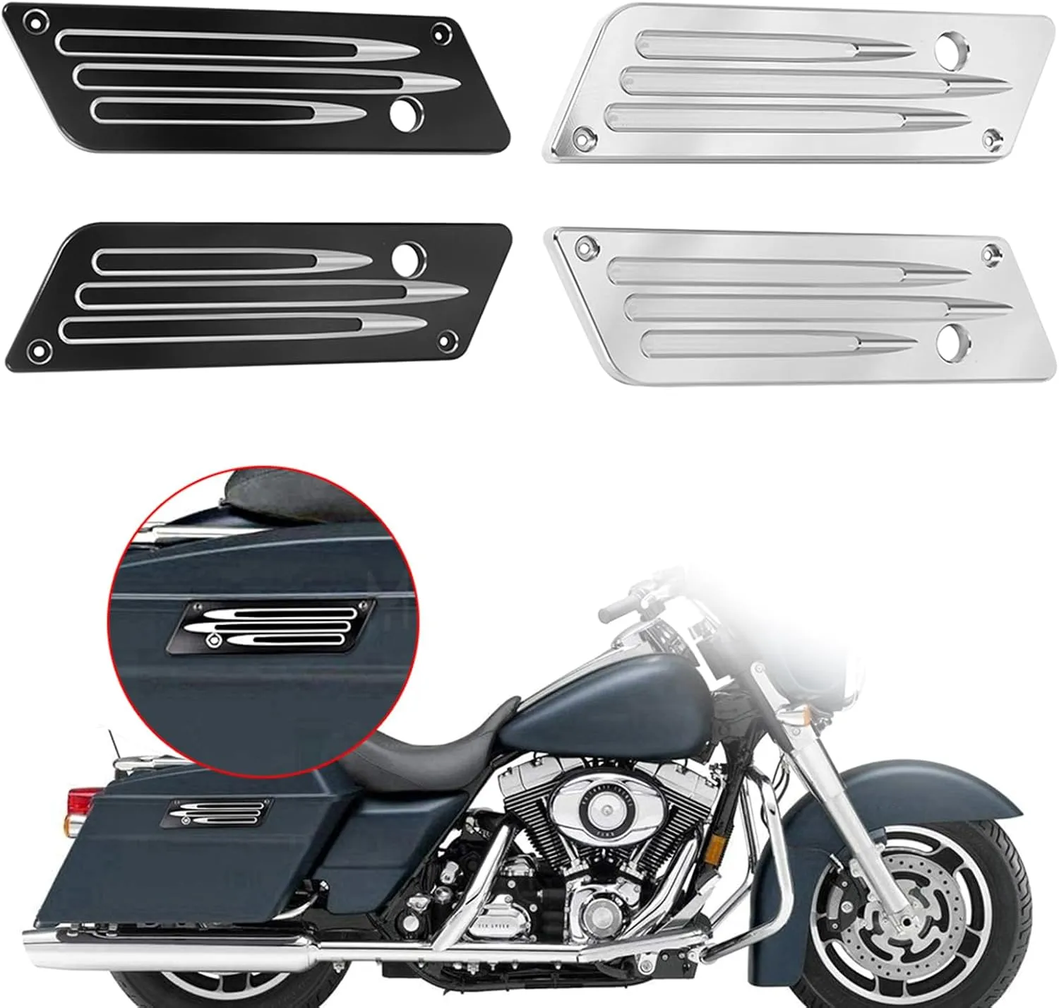 Upgraded Saddle Bag Aluminum Alloy Saddlebag Latches Covers Motorcycles Accessories Simple Installation