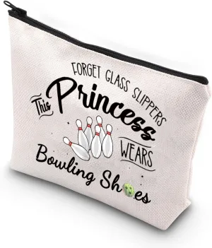 VAMSII Bowling Cosmetic Bag Love Bowling Gift Forget Glass Slippers This Princess Wears Bowling Shoes (Bowling shose)