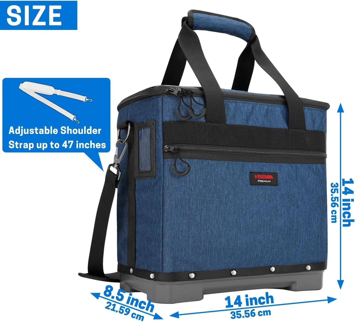 VISEMAN Bowling Bag for Single Ball, Bowling Ball Tote Bowling Bag with Plastic Bottom for Bowling Shoes and Accessories