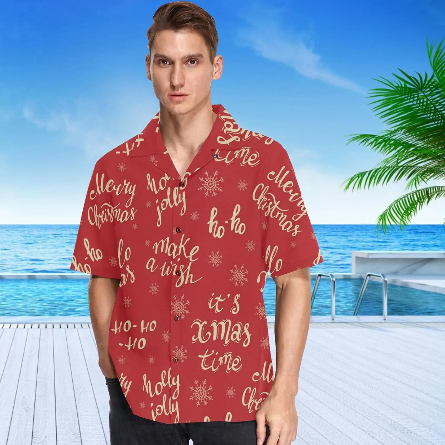 visesunny Novelty Mens Hawaiian Shirts Casual Tropical Short Sleeve Button Down Shirt Summer Beach Shirts S-XXXL