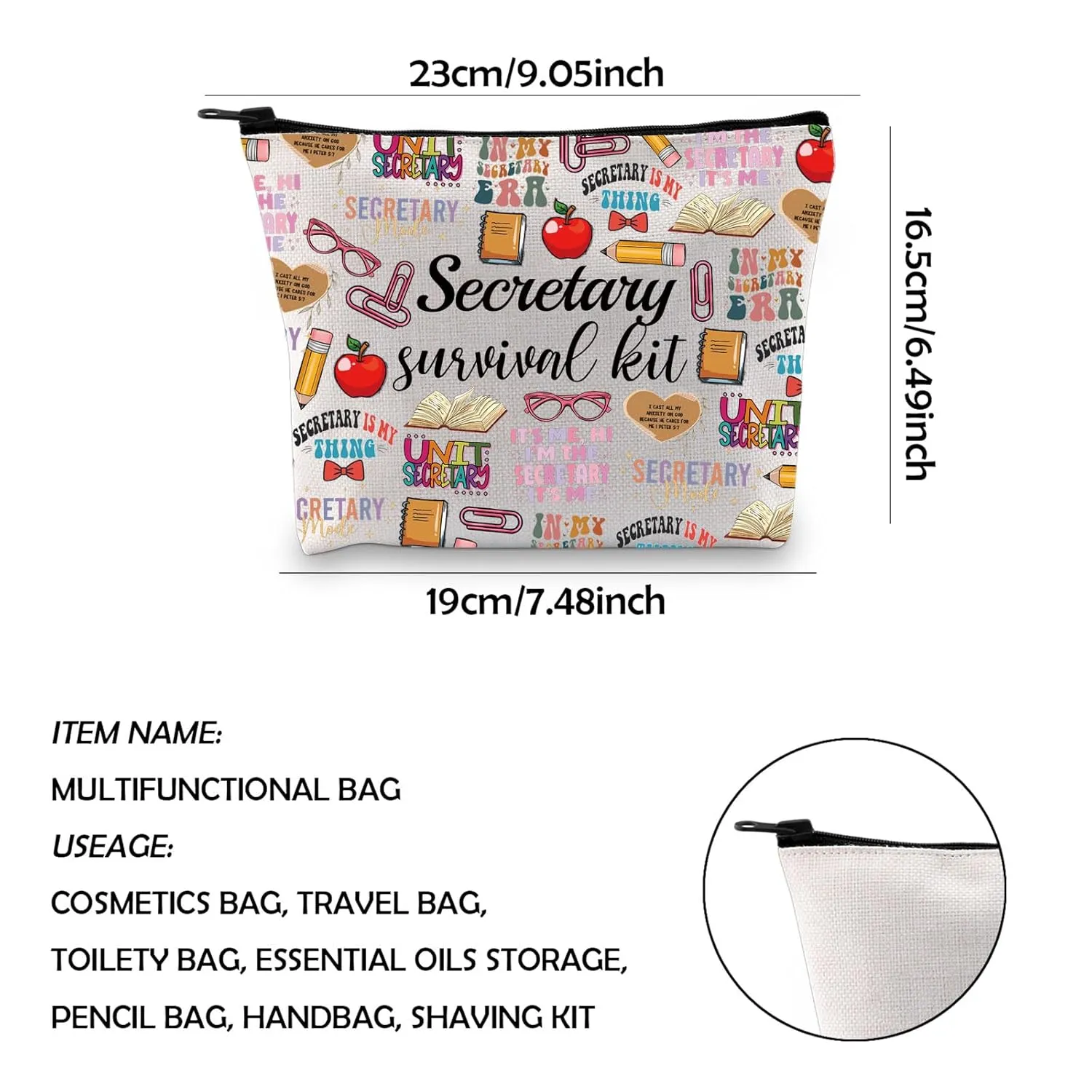 WCGXKO Secretary Survival Kit Secretary Gift Travel Accessories Toiletry Bag Makeup Bag (SECRETARY ERA)