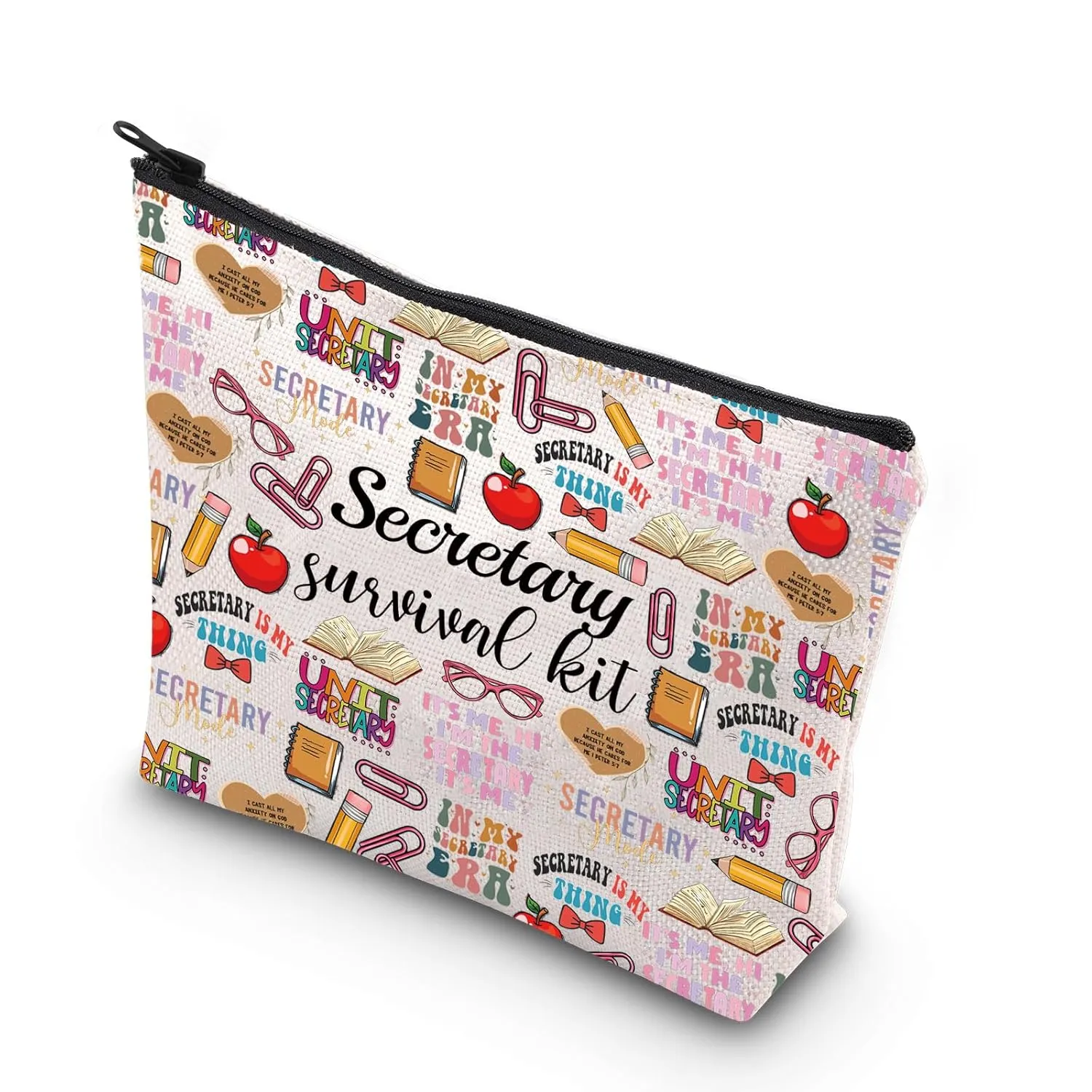WCGXKO Secretary Survival Kit Secretary Gift Travel Accessories Toiletry Bag Makeup Bag (SECRETARY ERA)