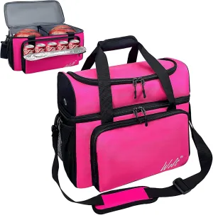 WOLT 2 Ball Bowling Bag with Padded Holder - Fits Shoes Up to Mens Size 16, Bowling Accessories