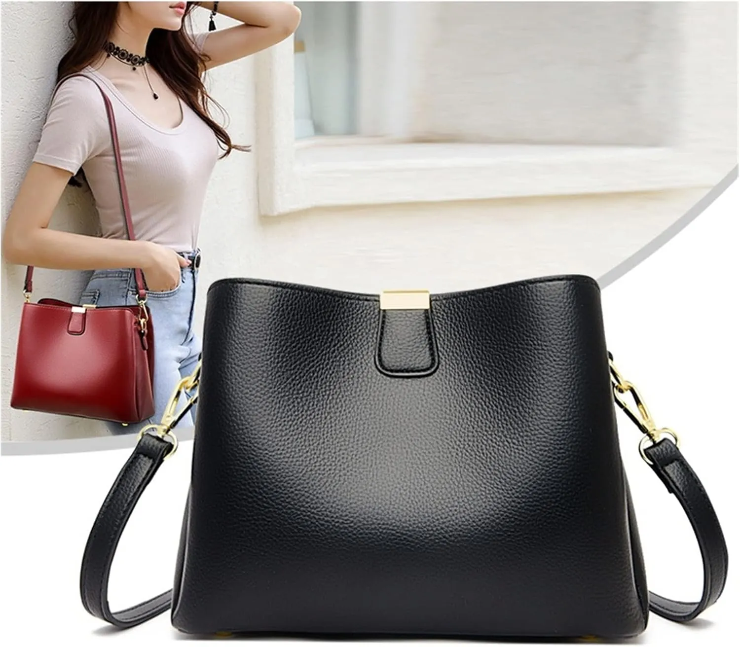 Women Bucket Bag Fashion Shoulder Bag For Girls Large Capacity Messenger Crossbody Bag For Women(Blue)