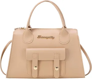 Women Messenger Bag Fashion New Pattern Solid Simple Handbag Shoulder Bag Purpose High Capacity Zipper (Beige, One Size)