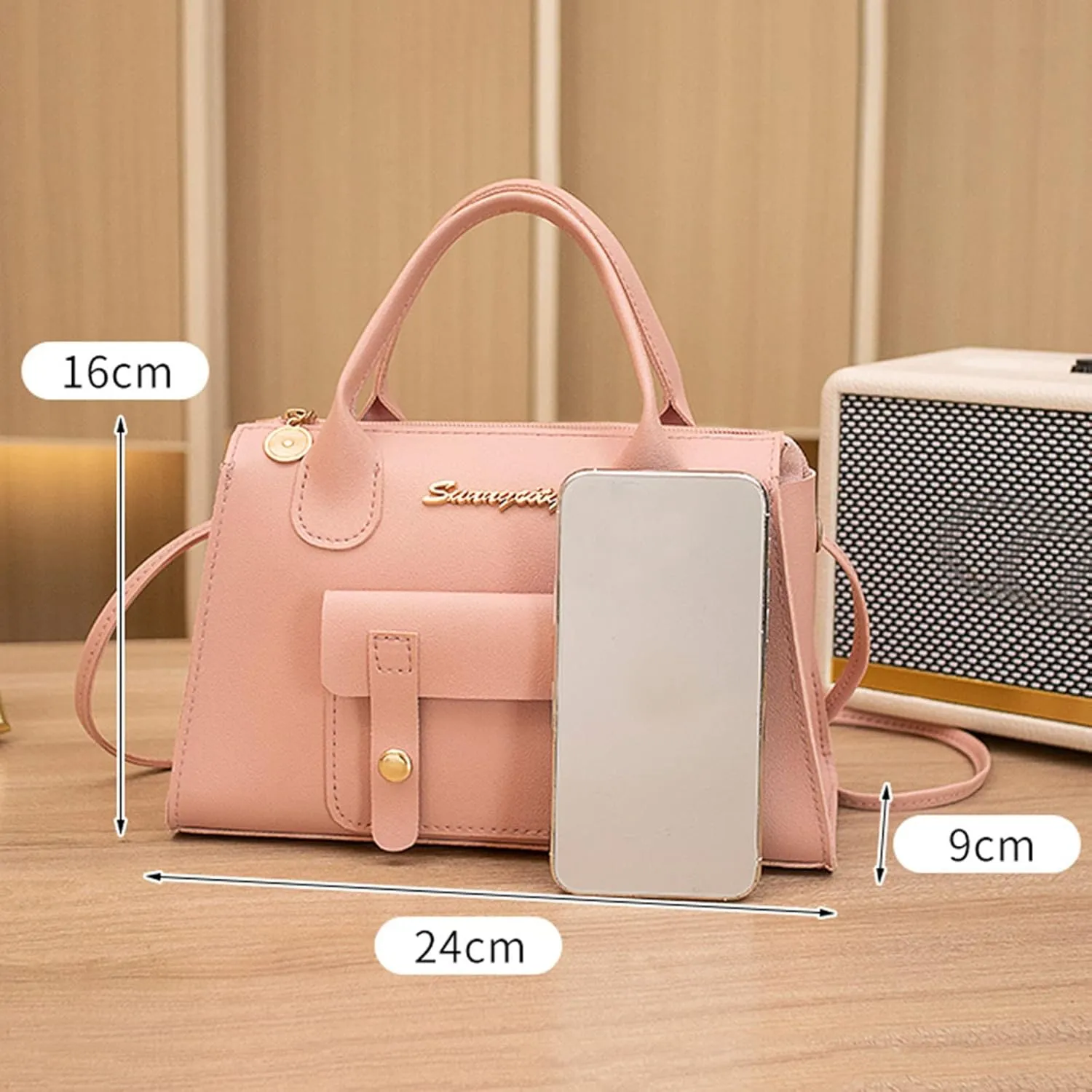 Women Messenger Bag Fashion New Pattern Solid Simple Handbag Shoulder Bag Purpose High Capacity Zipper (Beige, One Size)