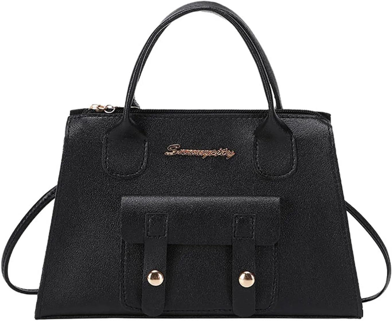 Women Messenger Bag Fashion New Pattern Solid Simple Handbag Shoulder Bag Purpose High Capacity Zipper (Black, One Size)