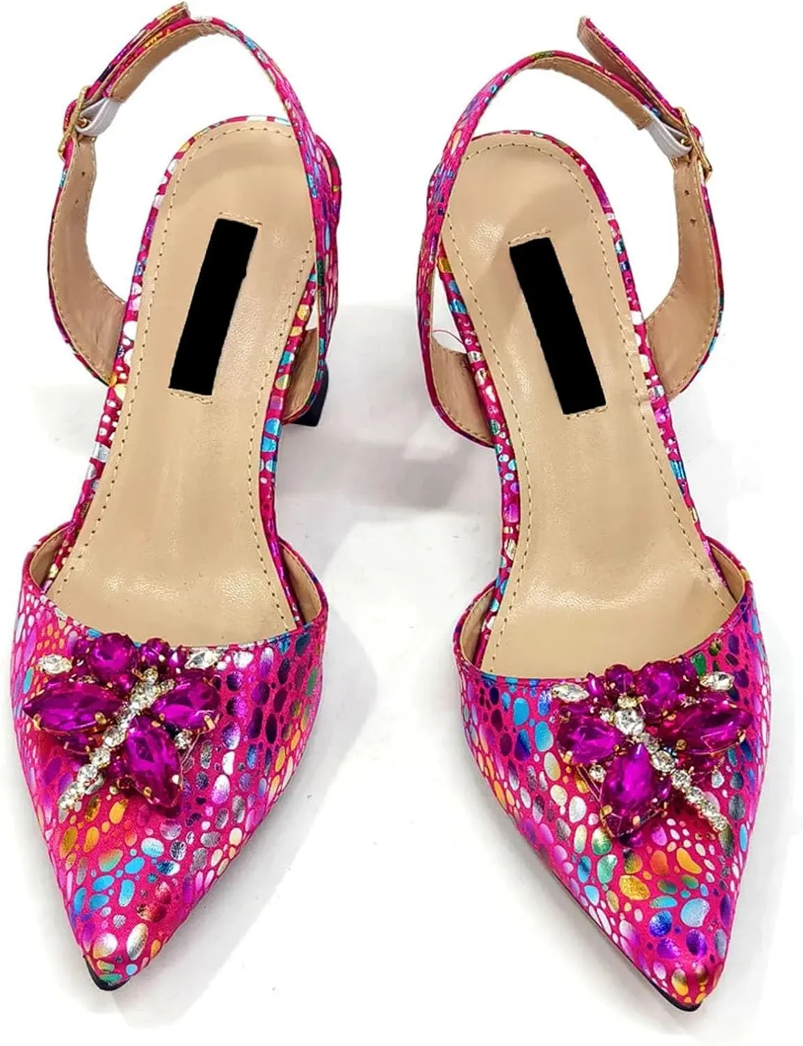 Womens African Lace Rhinestone Wedding Shoes Set Italian Bridal Pumps and Mini Evening Bag Party Accessories