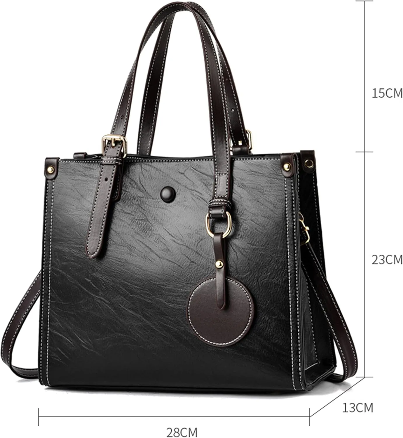 Women's Bags Retro Square Handbags Large-Capacity Women's Messenger Bags Women Pu Leather Shoulder Bags, Brown