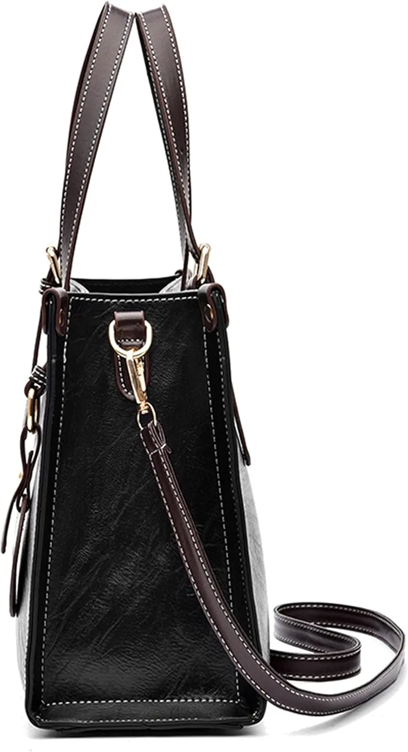Women's Bags Retro Square Handbags Large-Capacity Women's Messenger Bags Women Pu Leather Shoulder Bags, Brown
