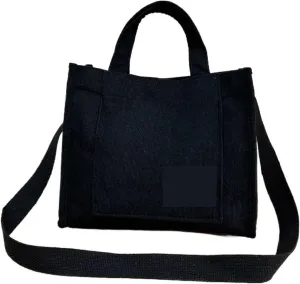 Women's Canvas Casual Tote Bag Retro Art Canvas Crossbody Bags for Women Corduroy Zipper Shoulder Handbags
