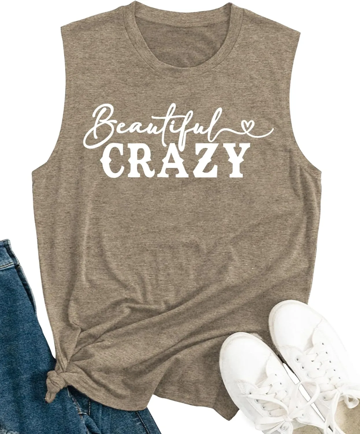 Womens Country Music Tank Tops Beautiful Crazy Shirts Girls Country Life Sleeveless Tops