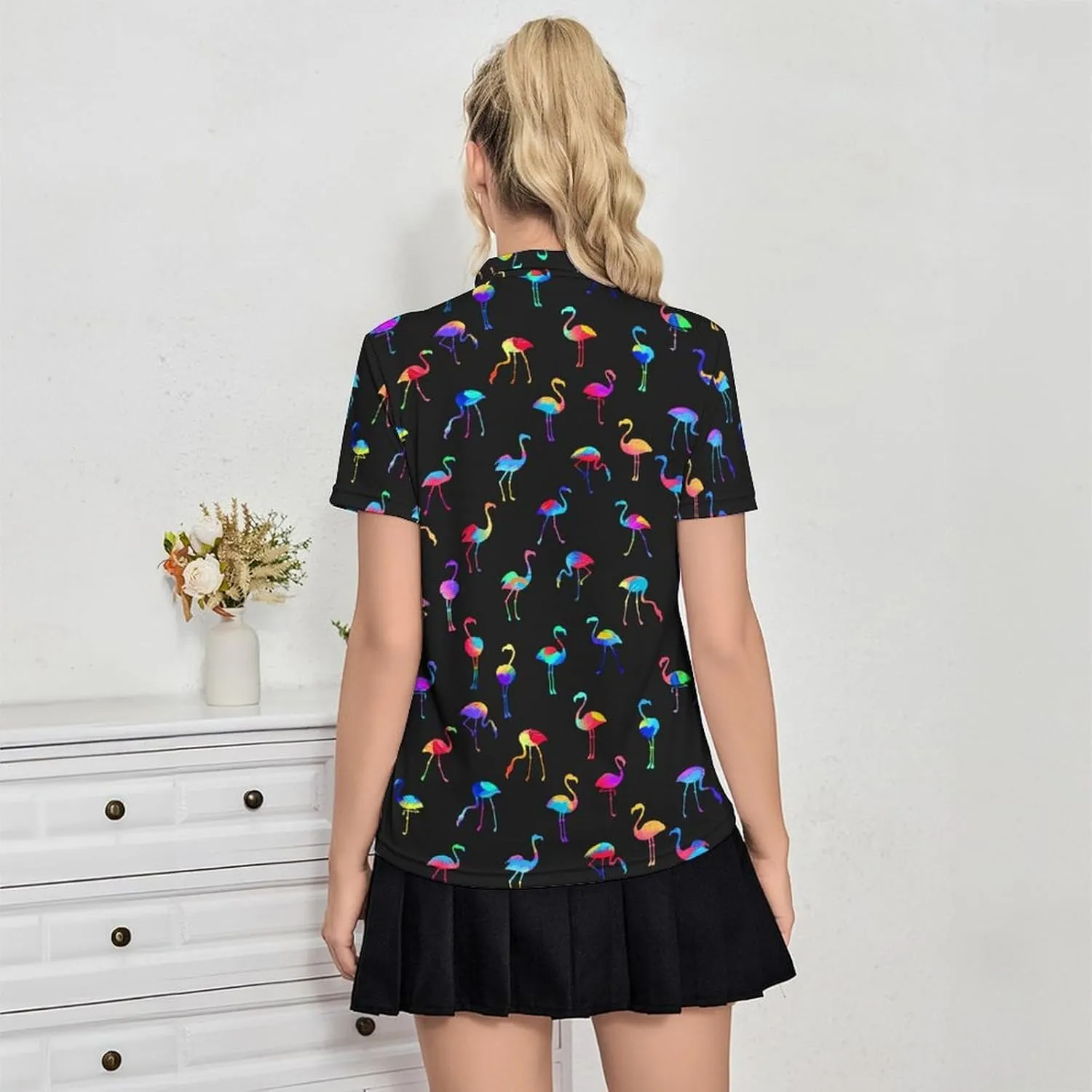 Women's Golf Polo Shirts Funny Short Sleeve Polo Shirts Quick Dry Tennis Tops Collared Golf Outfits Lightweight Workout Tops