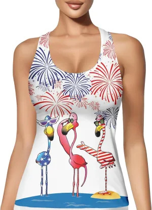 Womens Graphic Tank Tops Racerback Sleeveless Summer Floral Rose Design Tops