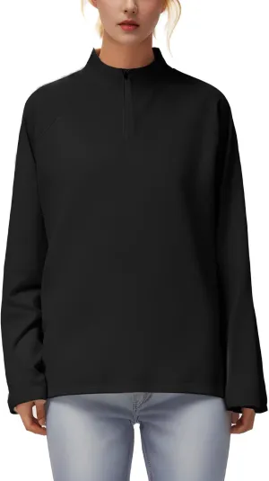 Women's Shirts Long Sleeve 1/4 Zip Quick Dry Workout Hiking Athletic Shirts Athletic Running Yog Zip Up Jackets