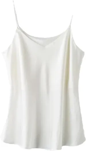 Women's Silk Sexy V-Neck Tanks Tops for Women Trendy Summer Double-Layer Silk Camisole