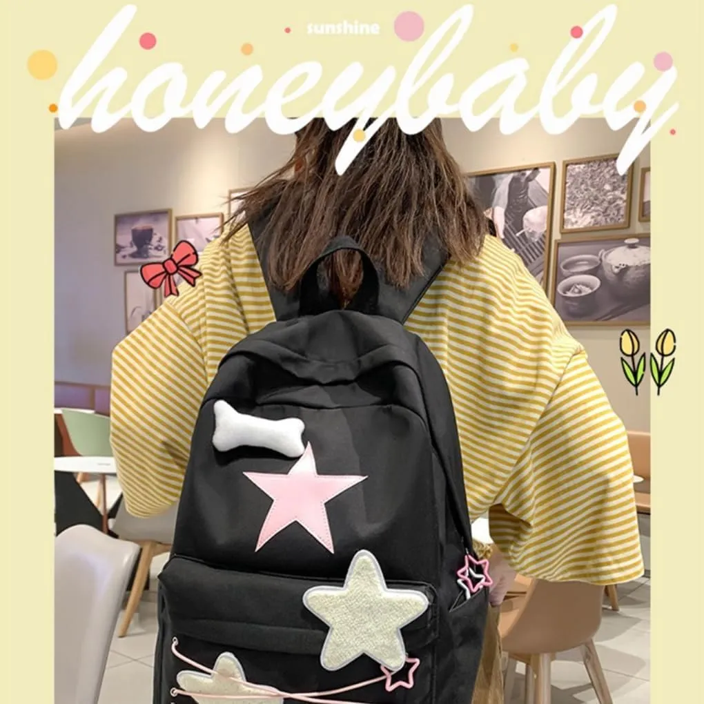 Y2K Backpack Star Backpack Preppy Backpack Cute Aesthetic Backpack Women College y2k Accessories (green)