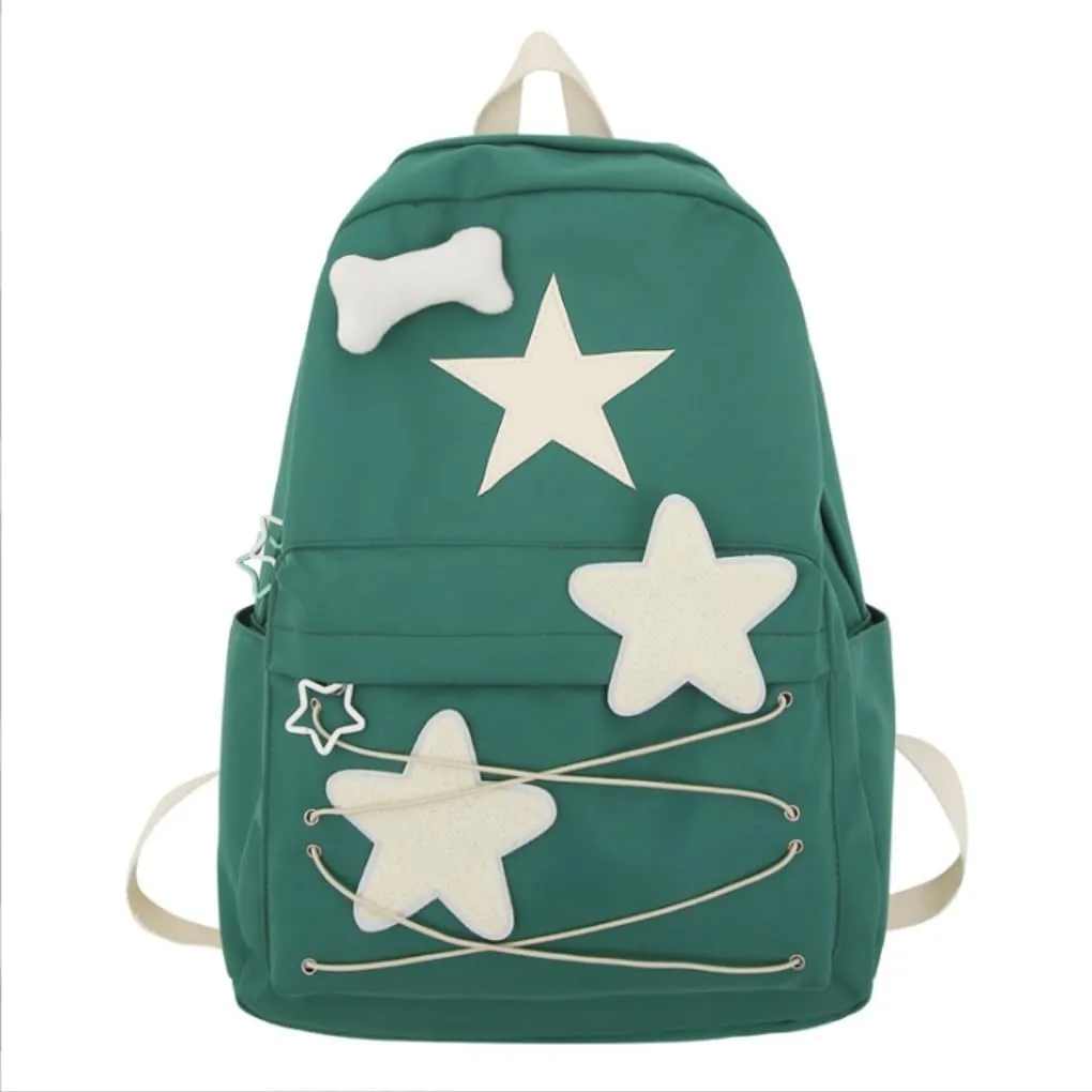 Y2K Backpack Star Backpack Preppy Backpack Cute Aesthetic Backpack Women College y2k Accessories (green)