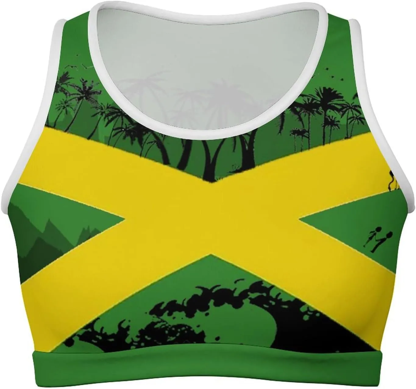 Zakqeik Womens Jamaica Flag Tank Tops Workout Cropped Casual Summer Camisole Sleeveless Tops