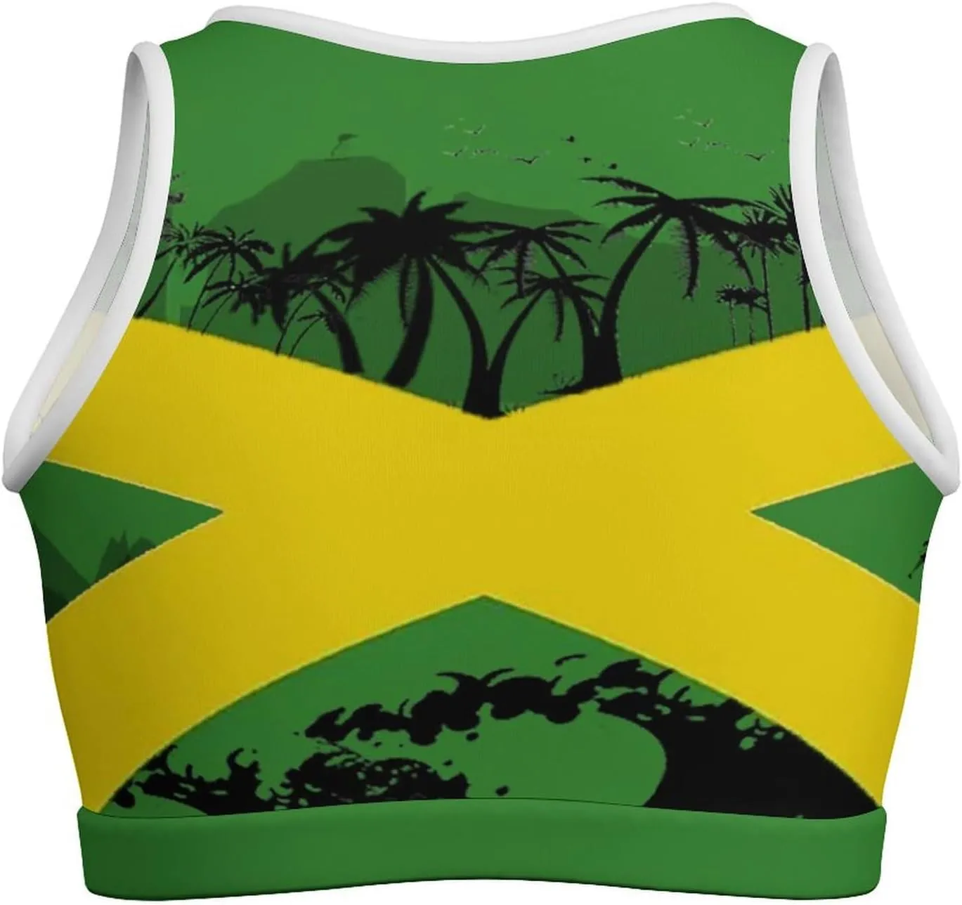 Zakqeik Womens Jamaica Flag Tank Tops Workout Cropped Casual Summer Camisole Sleeveless Tops