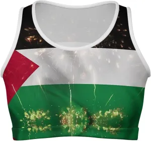 Zakqeik Womens Mauritania Flag Tank Tops Workout Cropped Casual Summer Camisole Sleeveless Tops