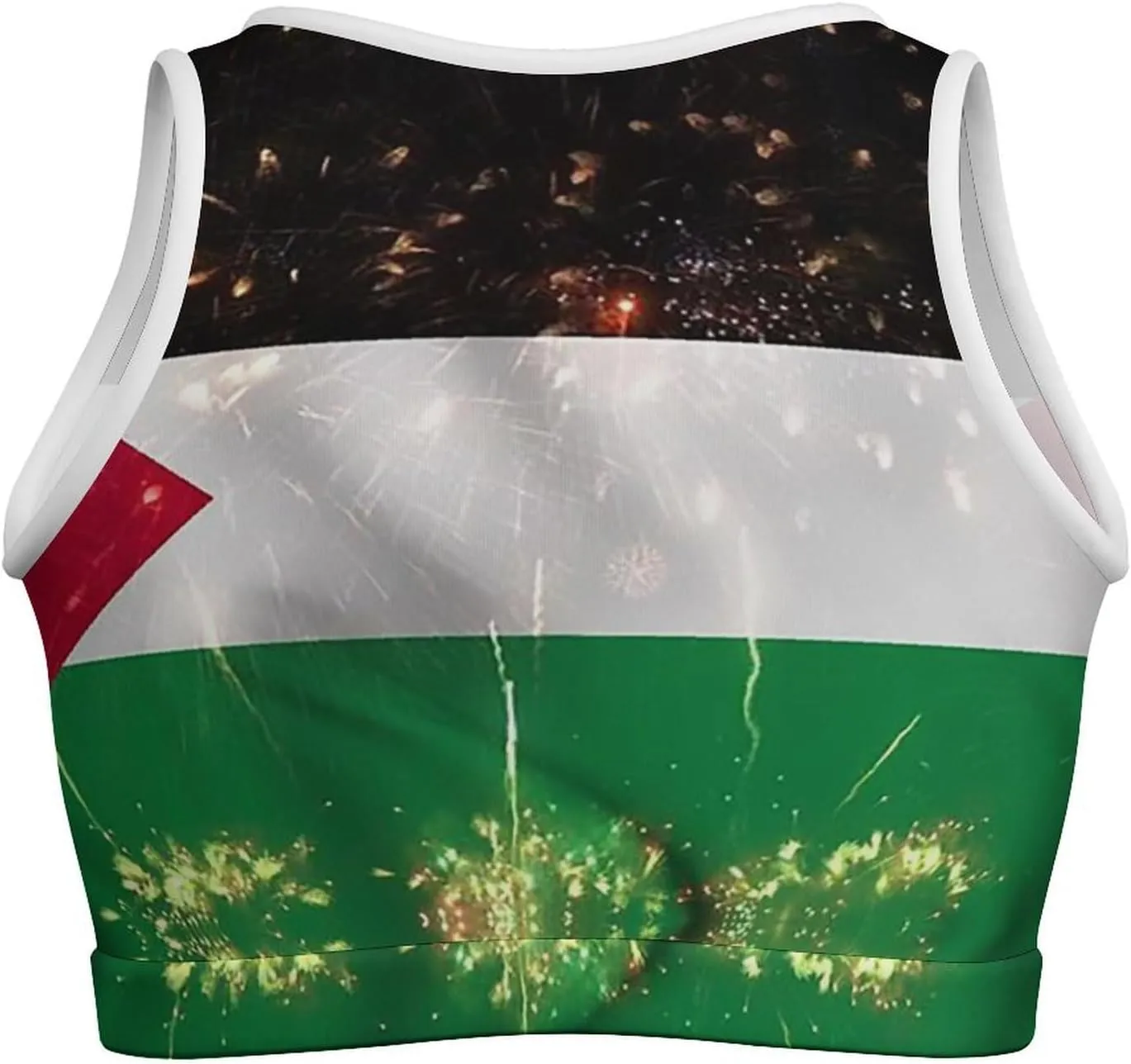 Zakqeik Womens Mauritania Flag Tank Tops Workout Cropped Casual Summer Camisole Sleeveless Tops